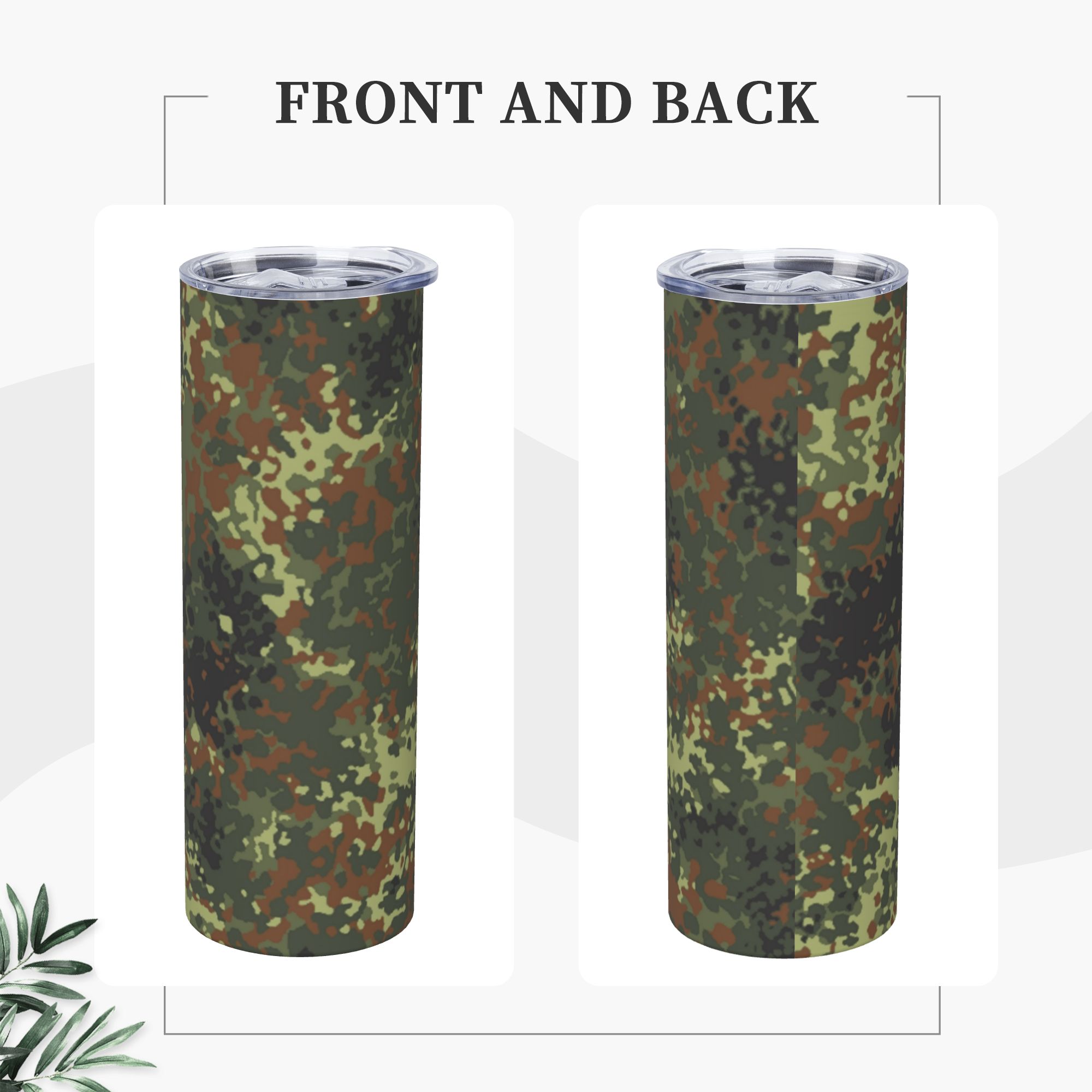 Flecktarn Camo Tumbler Vacuum  - Stainless Steel Straw recension och pris