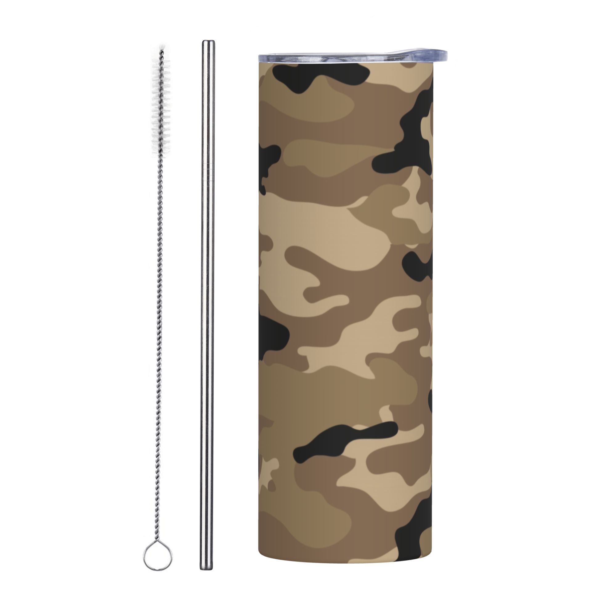 Brown Woodland Camo Pattern Va - Stainless Steel Straw recension och pris