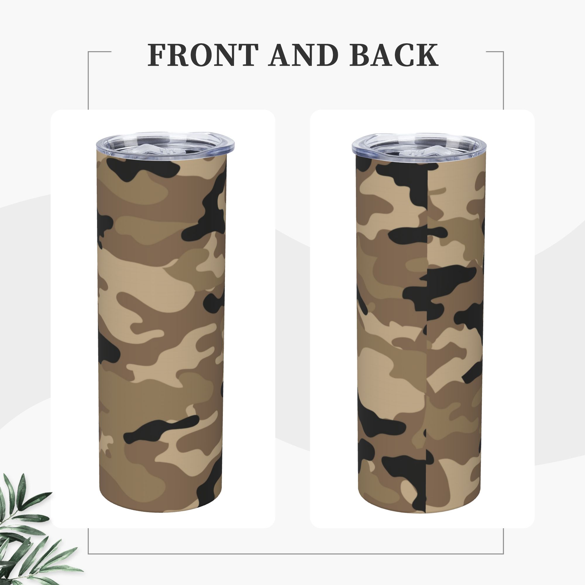 Brown Woodland Camo Pattern Va - Stainless Steel Straw recension och pris
