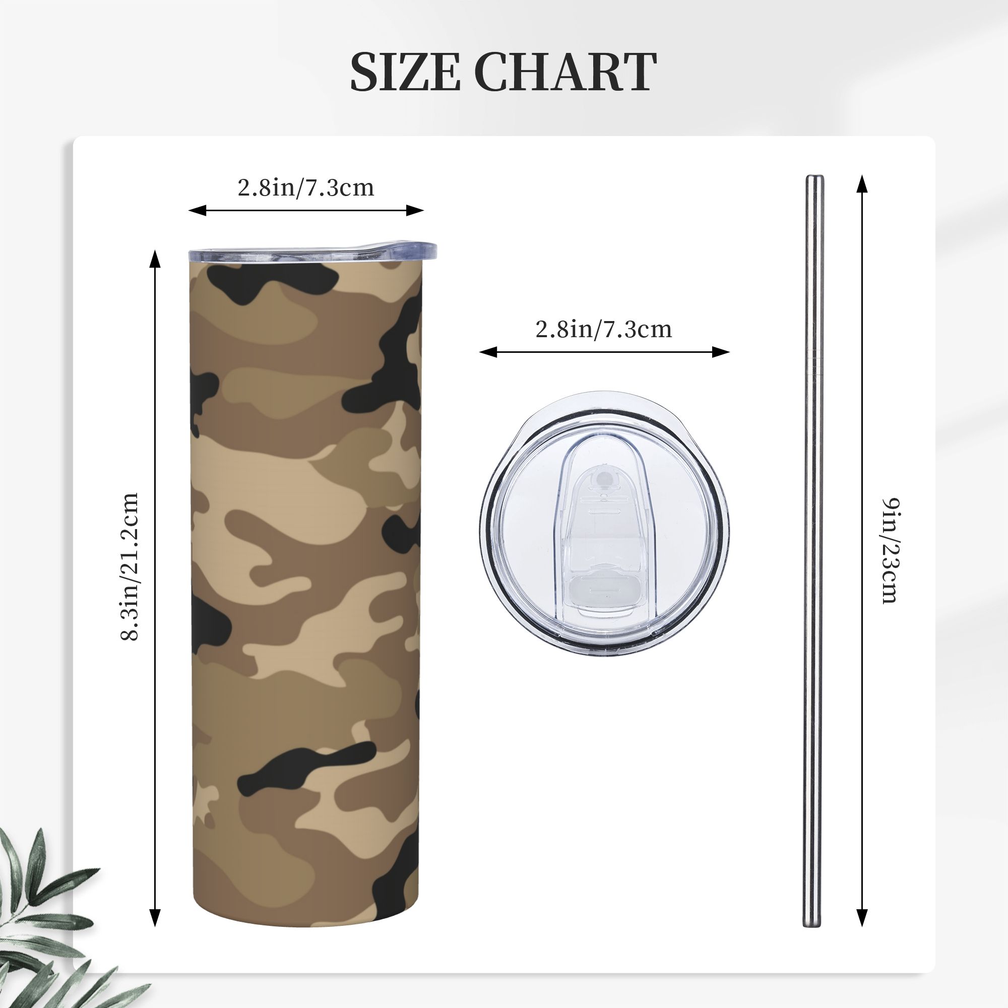 Brown Woodland Camo Pattern Va - Stainless Steel Straw recension och pris